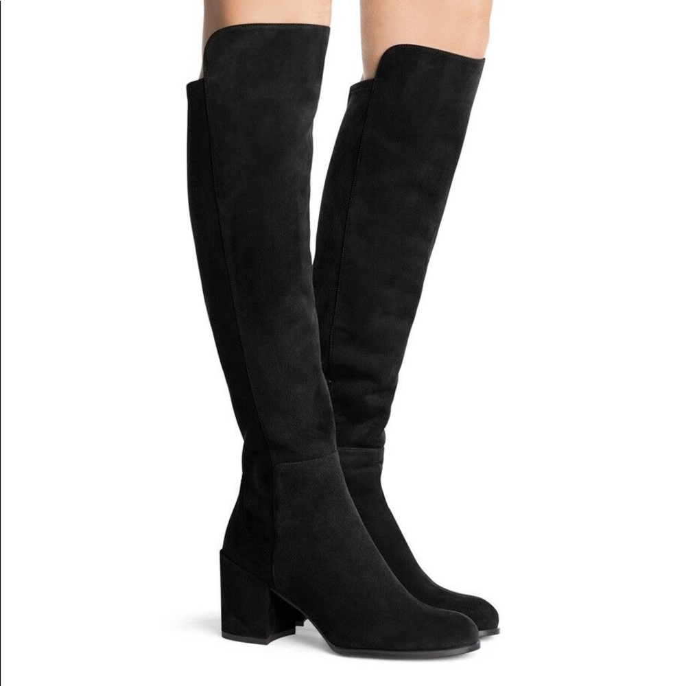 Stuart Weitzman Alljack Black Suede Boot